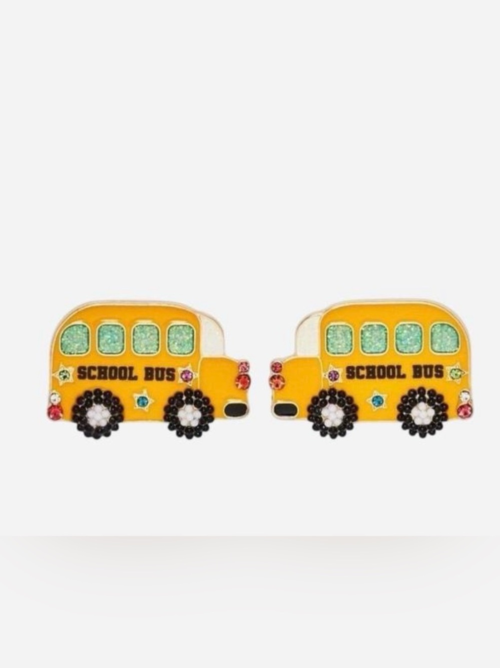 Yellow School Bus Enamel Stud Earrings - Playful Kids Jewelry